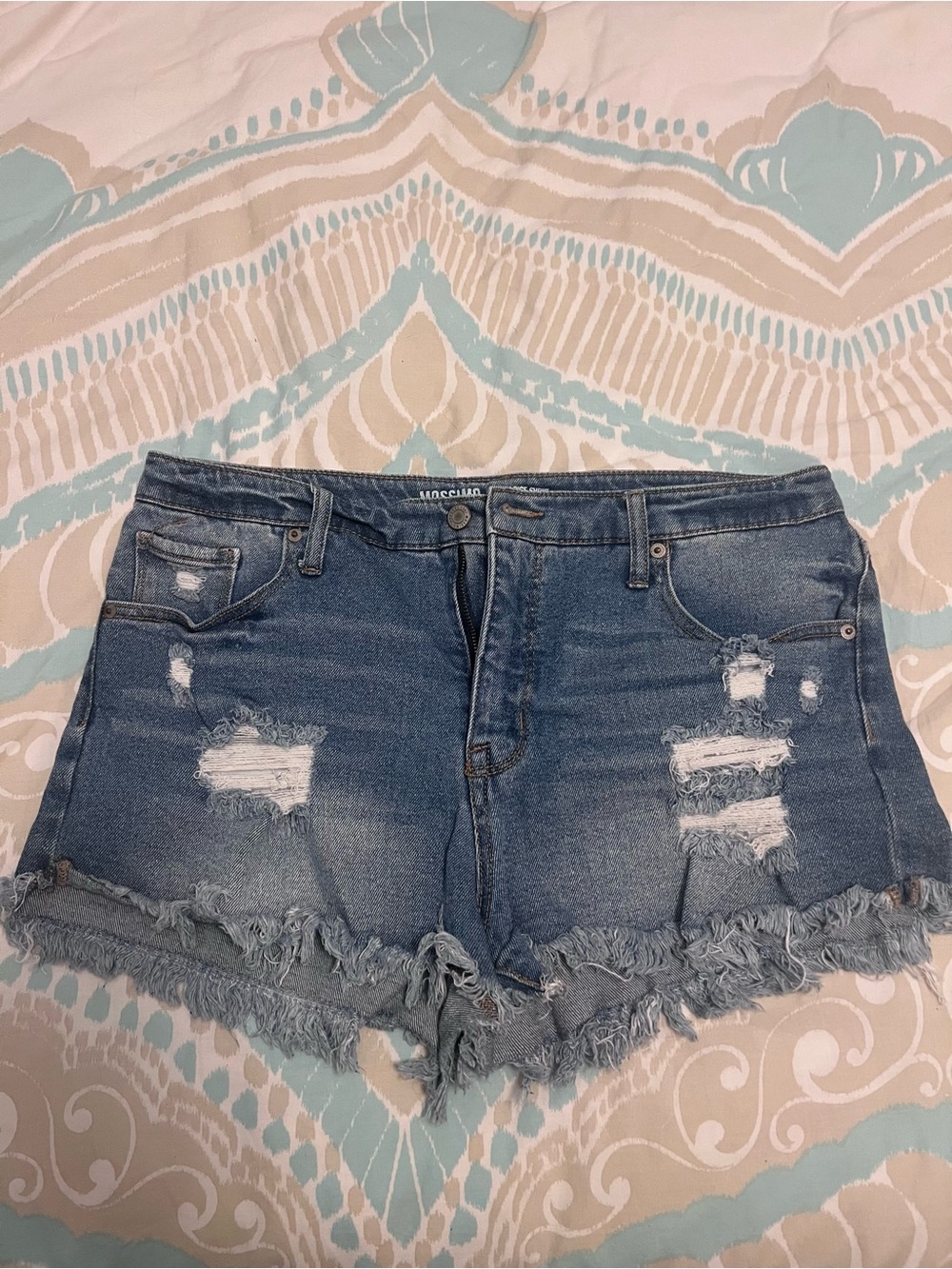 Mossimo Supply Co. Distressed Blue Denim Cutoff Shorts
